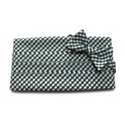 Hunter Green Gingham Check Cummerbund & Bow Tie Hunter Green Gingham Check Cummerbund & Bow Tie